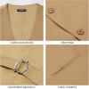 imageHISDERN Mens Suit Vest Business Casual Dress Waistcoat Vest Solid Color Formal Wedding Vests for Suits or TuxedoD1khaki Beige