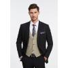 imageHISDERN Mens Suit Vest Business Casual Dress Waistcoat Vest Solid Color Formal Wedding Vests for Suits or TuxedoD2light Brown