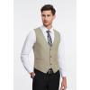 imageHISDERN Mens Suit Vest Business Casual Dress Waistcoat Vest Solid Color Formal Wedding Vests for Suits or TuxedoD2light Brown