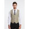 imageHISDERN Mens Suit Vest Business Casual Dress Waistcoat Vest Solid Color Formal Wedding Vests for Suits or TuxedoD2light Brown