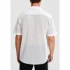 imageHISDERN Mens Summer Beach Shirts Casual See Through Sheer Lace Shirt Short Sleeve Button Down Mesh Shirt for Men2wwhite