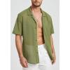 imageHISDERN Mens Summer Beach Shirts Casual See Through Sheer Lace Shirt Short Sleeve Button Down Mesh Shirt for MenGreen
