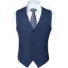 imageHISDERN Mens Suit Vest Business Casual Dress Waistcoat Vest Solid Color Formal Wedding Vests for Suits or TuxedoC2navy Blue