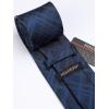 imageHISDERN Mens Tie Set Stripe Plaid Ties with Pocket Square Cufflinks Formal Business Silk Necktie Handkerchief for MenBlue 1
