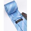imageHISDERN Mens Tie Set Stripe Plaid Ties with Pocket Square Cufflinks Formal Business Silk Necktie Handkerchief for MenBlue 3