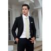 imageHISDERN Mens Tie Set Stripe Plaid Ties with Pocket Square Cufflinks Formal Business Silk Necktie Handkerchief for MenChampagne