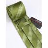 imageHISDERN Mens Tie Set Stripe Plaid Ties with Pocket Square Cufflinks Formal Business Silk Necktie Handkerchief for MenGreen 1