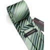 imageHISDERN Mens Tie Set Stripe Plaid Ties with Pocket Square Cufflinks Formal Business Silk Necktie Handkerchief for MenGreen