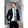 imageHISDERN Mens Tie Set Stripe Plaid Ties with Pocket Square Cufflinks Formal Business Silk Necktie Handkerchief for MenGreen