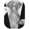 imageHISDERN Mens Tie Set Stripe Plaid Ties with Pocket Square Cufflinks Formal Business Silk Necktie Handkerchief for MenGrey 1