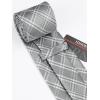 imageHISDERN Mens Tie Set Stripe Plaid Ties with Pocket Square Cufflinks Formal Business Silk Necktie Handkerchief for MenGrey 1