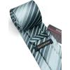 imageHISDERN Mens Tie Set Stripe Plaid Ties with Pocket Square Cufflinks Formal Business Silk Necktie Handkerchief for MenGrey
