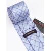 imageHISDERN Mens Tie Set Stripe Plaid Ties with Pocket Square Cufflinks Formal Business Silk Necktie Handkerchief for MenPurple 1