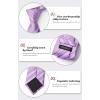 imageHISDERN Mens Tie Set Stripe Plaid Ties with Pocket Square Cufflinks Formal Business Silk Necktie Handkerchief for MenPurple 2