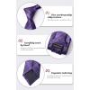 imageHISDERN Mens Tie Set Stripe Plaid Ties with Pocket Square Cufflinks Formal Business Silk Necktie Handkerchief for MenPurple 3