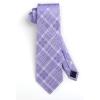 imageHISDERN Mens Tie Set Stripe Plaid Ties with Pocket Square Cufflinks Formal Business Silk Necktie Handkerchief for MenPurple 4