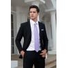 imageHISDERN Mens Tie Set Stripe Plaid Ties with Pocket Square Cufflinks Formal Business Silk Necktie Handkerchief for MenPurple 4