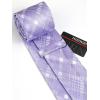 imageHISDERN Mens Tie Set Stripe Plaid Ties with Pocket Square Cufflinks Formal Business Silk Necktie Handkerchief for MenPurple 4