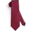 imageHISDERN Mens Tie Set Stripe Plaid Ties with Pocket Square Cufflinks Formal Business Silk Necktie Handkerchief for MenRed Burgundy