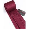 imageHISDERN Mens Tie Set Stripe Plaid Ties with Pocket Square Cufflinks Formal Business Silk Necktie Handkerchief for MenRed Burgundy