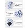 imageHISDERN Mens Tie Set Stripe Plaid Ties with Pocket Square Cufflinks Formal Business Silk Necktie Handkerchief for MenWhite Blue