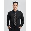 imageHISDERN Mens Dress Shirt and Tie Handkerchief Set Classic Long Sleeve Shirts Matching Ties Formal Button Down ShirtsBlack2Plaid