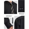 imageHISDERN Mens Dress Shirt and Tie Handkerchief Set Classic Long Sleeve Shirts Matching Ties Formal Button Down ShirtsBlack2Plaid