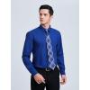 imageHISDERN Mens Dress Shirt and Tie Handkerchief Set Classic Long Sleeve Shirts Matching Ties Formal Button Down ShirtsBlue2Plaid