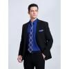 imageHISDERN Mens Dress Shirt and Tie Handkerchief Set Classic Long Sleeve Shirts Matching Ties Formal Button Down ShirtsBlue2Plaid