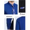 imageHISDERN Mens Dress Shirt and Tie Handkerchief Set Classic Long Sleeve Shirts Matching Ties Formal Button Down ShirtsBlue2Plaid