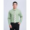 imageHISDERN Mens Dress Shirt and Tie Handkerchief Set Classic Long Sleeve Shirts Matching Ties Formal Button Down ShirtsGreen4Plaid