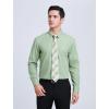 imageHISDERN Mens Dress Shirt and Tie Handkerchief Set Classic Long Sleeve Shirts Matching Ties Formal Button Down ShirtsGreen4Plaid