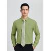 imageHISDERN Mens Dress Shirt and Tie Handkerchief Set Classic Long Sleeve Shirts Matching Ties Formal Button Down ShirtsGreen5Paisley
