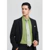 imageHISDERN Mens Dress Shirt and Tie Handkerchief Set Classic Long Sleeve Shirts Matching Ties Formal Button Down ShirtsGreen5Paisley