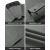 imageHISDERN Mens Dress Shirt and Tie Handkerchief Set Classic Long Sleeve Shirts Matching Ties Formal Button Down ShirtsGreyPattern