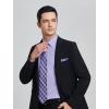 imageHISDERN Mens Dress Shirt and Tie Handkerchief Set Classic Long Sleeve Shirts Matching Ties Formal Button Down ShirtsPurple2Plaid