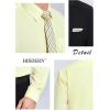 imageHISDERN Mens Dress Shirt and Tie Handkerchief Set Classic Long Sleeve Shirts Matching Ties Formal Button Down ShirtsYellow2Striped