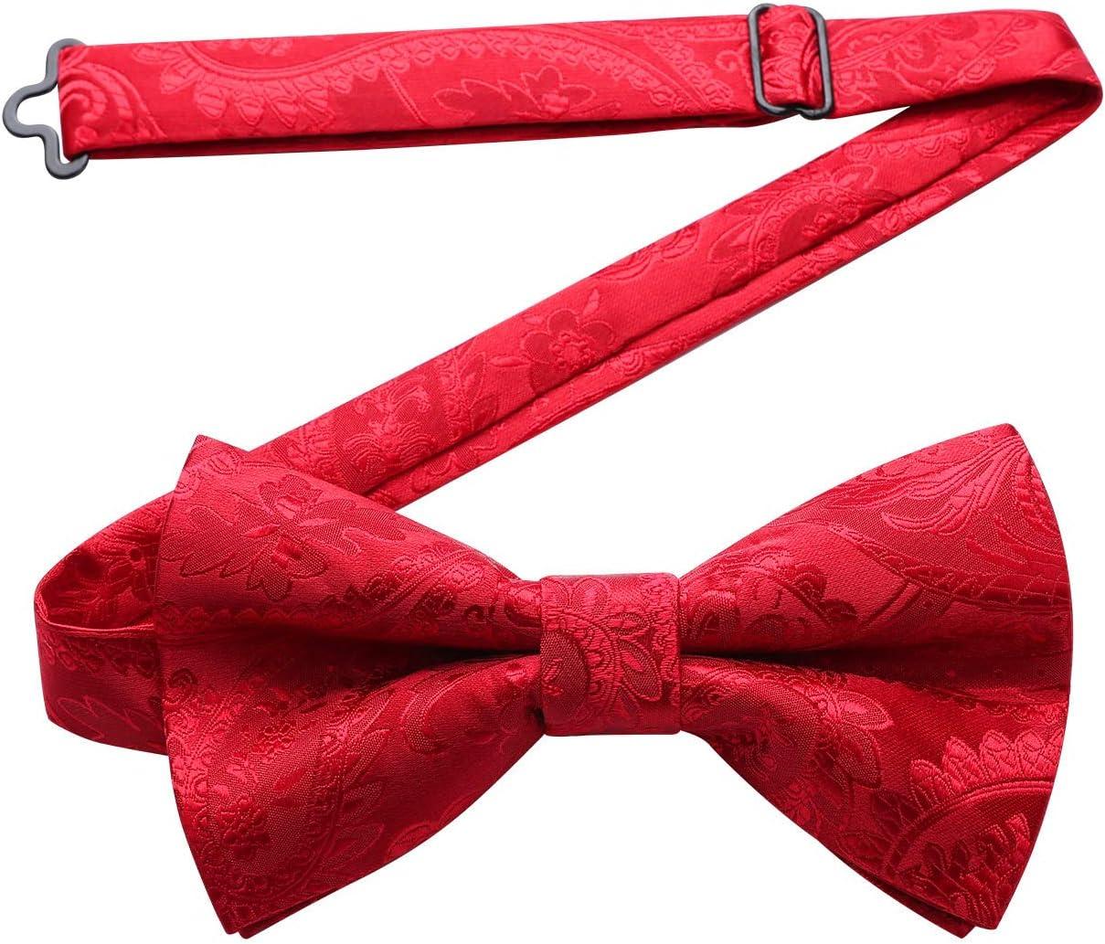 imageHISDERN Bow Ties for Men Paisley Floral Pretied Bowtie Pocket Square Set Mens Formal Bow Ties Wedding PartyCred 8