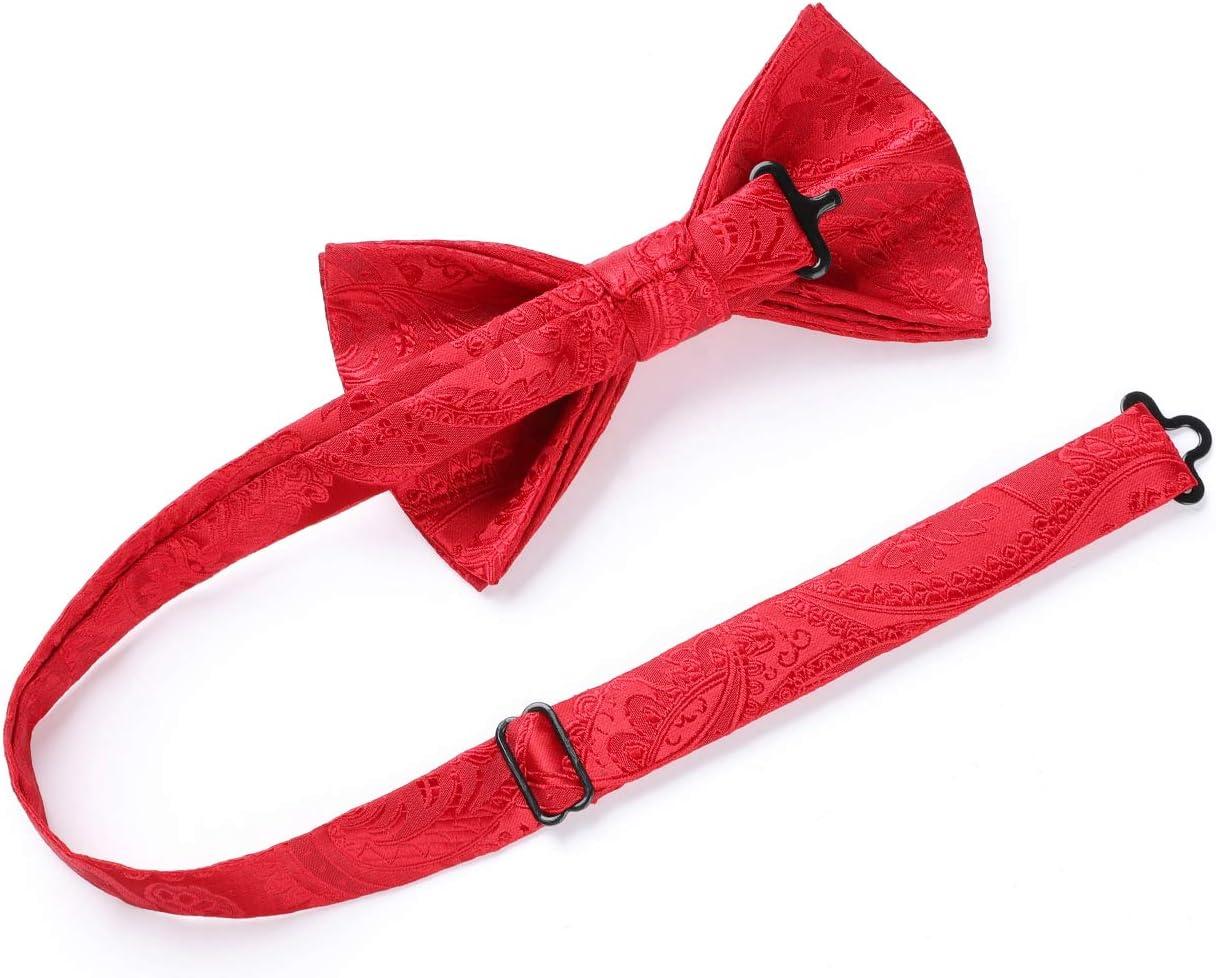 imageHISDERN Bow Ties for Men Paisley Floral Pretied Bowtie Pocket Square Set Mens Formal Bow Ties Wedding PartyCred 8