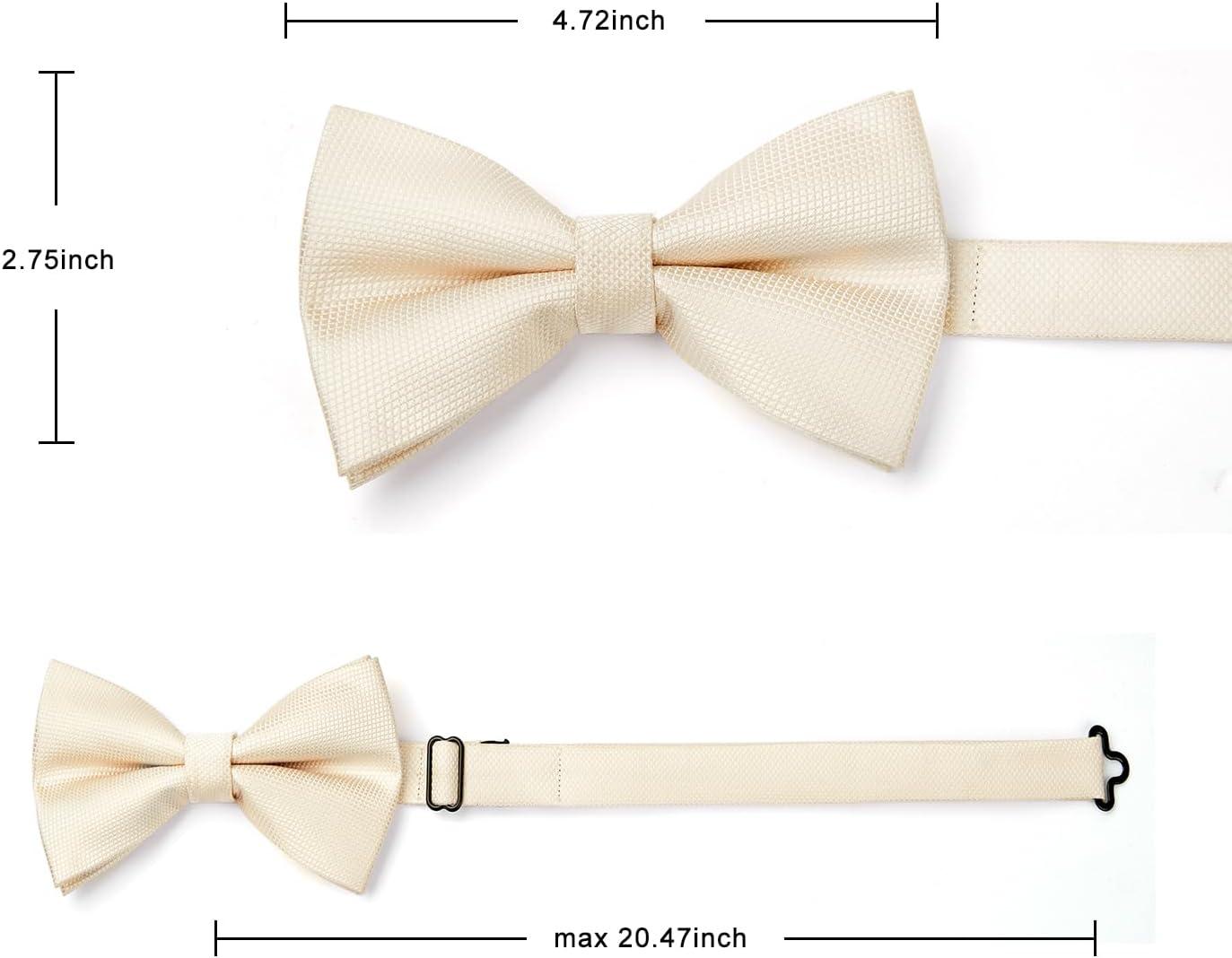 imageHISDERN Bow Ties for Men Paisley Floral Pretied Bowtie Pocket Square Set Mens Formal Bow Ties Wedding PartyGkhaki