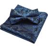 imageHISDERN Bow Ties for Men Paisley Floral Pretied Bowtie Pocket Square Set Mens Formal Bow Ties Wedding PartyAblue 1
