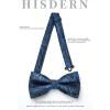 imageHISDERN Bow Ties for Men Paisley Floral Pretied Bowtie Pocket Square Set Mens Formal Bow Ties Wedding PartyAblue 1
