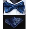 imageHISDERN Bow Ties for Men Paisley Floral Pretied Bowtie Pocket Square Set Mens Formal Bow Ties Wedding PartyAblue 1