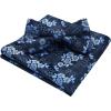 imageHISDERN Bow Ties for Men Paisley Floral Pretied Bowtie Pocket Square Set Mens Formal Bow Ties Wedding PartyAblue 2