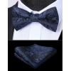 imageHISDERN Bow Ties for Men Paisley Floral Pretied Bowtie Pocket Square Set Mens Formal Bow Ties Wedding PartyAblue 5