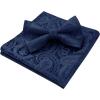 imageHISDERN Bow Ties for Men Paisley Floral Pretied Bowtie Pocket Square Set Mens Formal Bow Ties Wedding PartyAblue 5