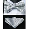 imageHISDERN Bow Ties for Men Paisley Floral Pretied Bowtie Pocket Square Set Mens Formal Bow Ties Wedding PartyBgray 1
