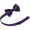 imageHISDERN Bow Ties for Men Paisley Floral Pretied Bowtie Pocket Square Set Mens Formal Bow Ties Wedding PartyBlack Purple