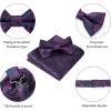 imageHISDERN Bow Ties for Men Paisley Floral Pretied Bowtie Pocket Square Set Mens Formal Bow Ties Wedding PartyBlack Purple