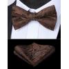 imageHISDERN Bow Ties for Men Paisley Floral Pretied Bowtie Pocket Square Set Mens Formal Bow Ties Wedding PartyCbrown 4